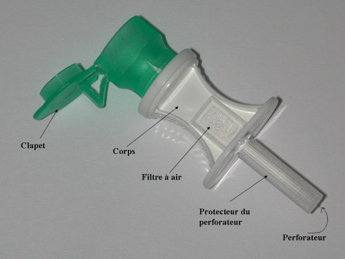 Needle-free vial access cap without Bionector