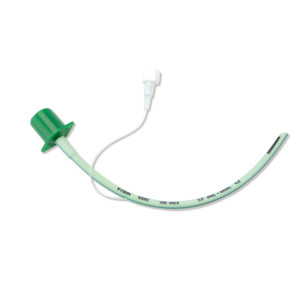 Endotracheal tube with secondary lumen - soft green tube